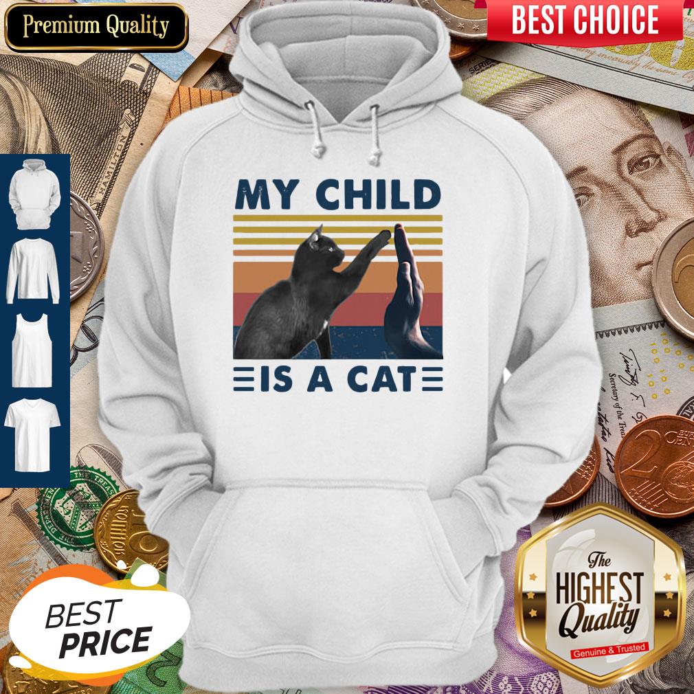 Pretty Retro Navy My Child Is A Cat Shirt