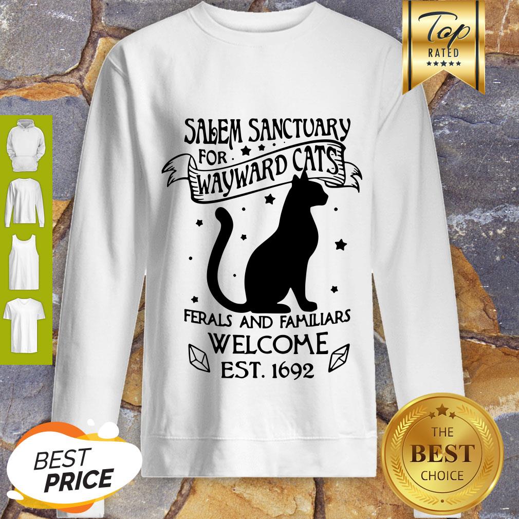 Pretty Salem Sanctuary For Wayward Cats Ferals And Familiars Welcome Shirt