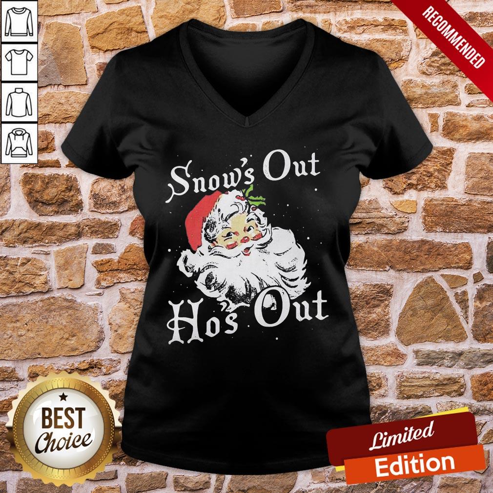 Pretty Santa Claus Snow’s Out Ho’s Out Christmas Shirt