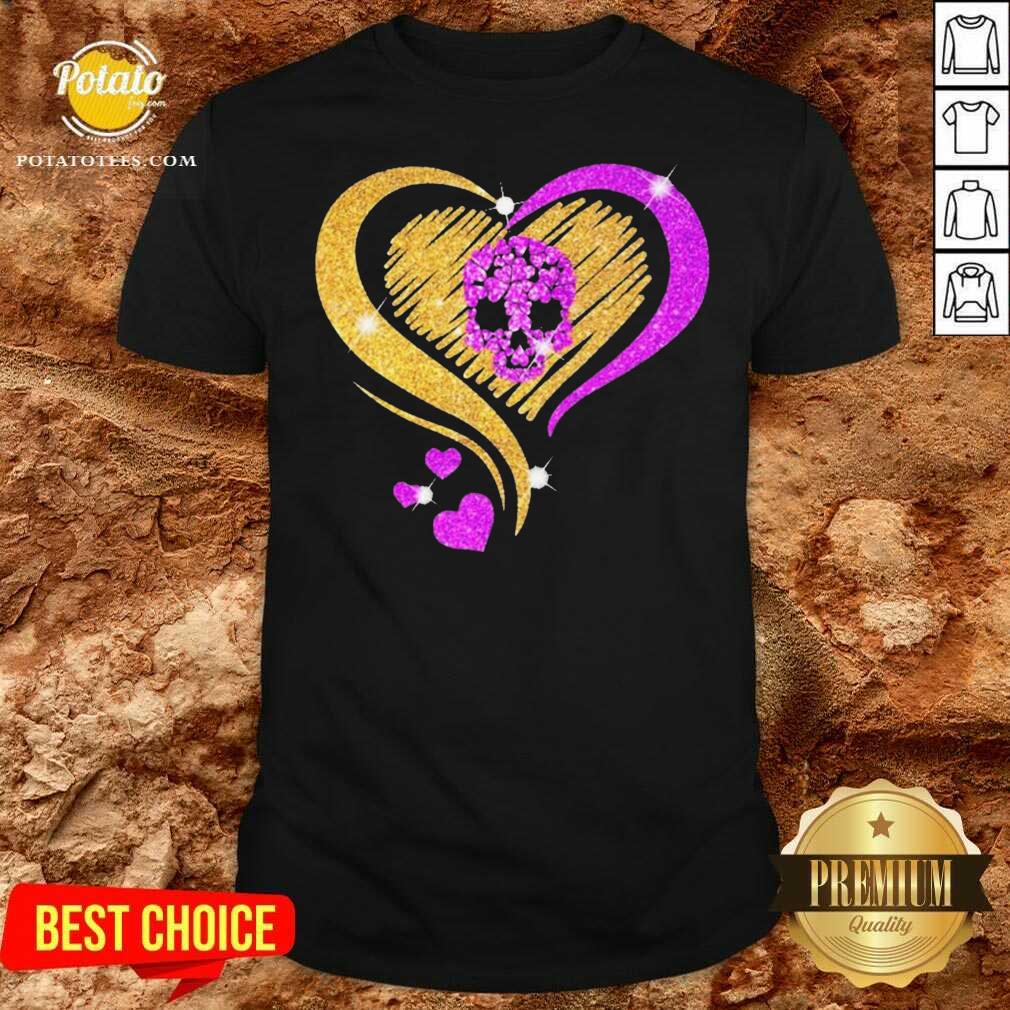 Pretty Skull Heart Bling Shirt