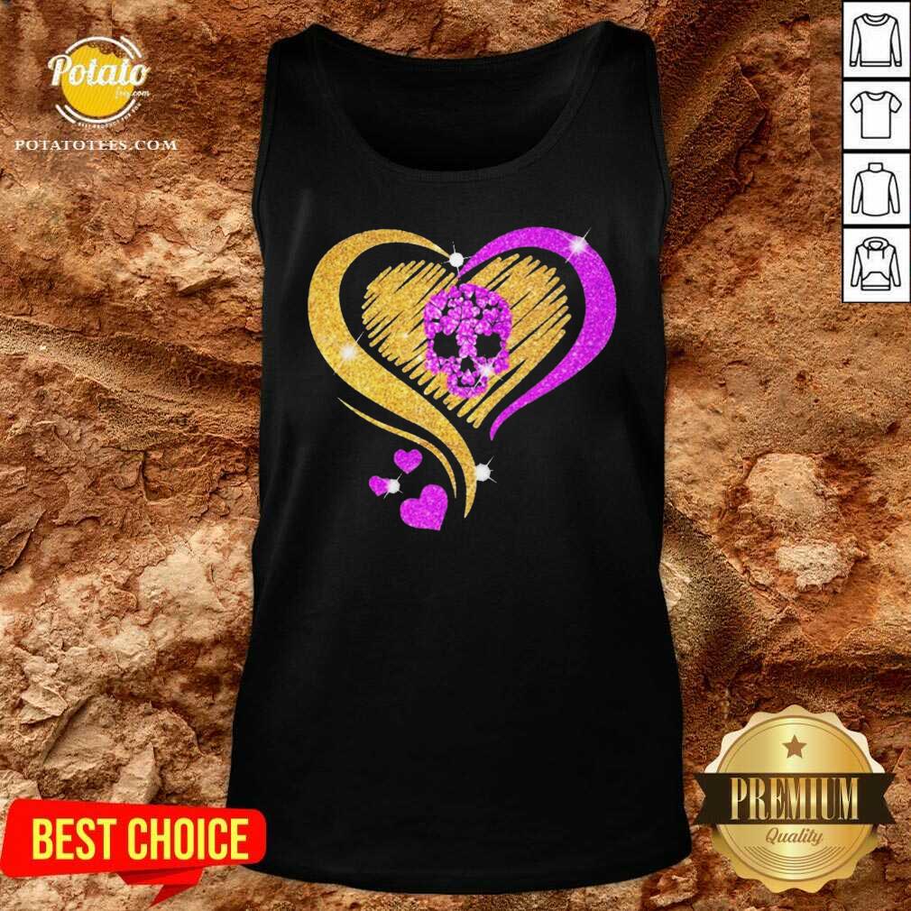 Pretty Skull Heart Bling Shirt