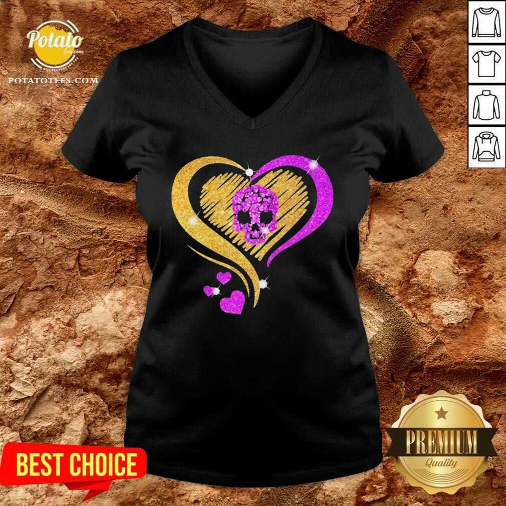 Pretty Skull Heart Bling Shirt