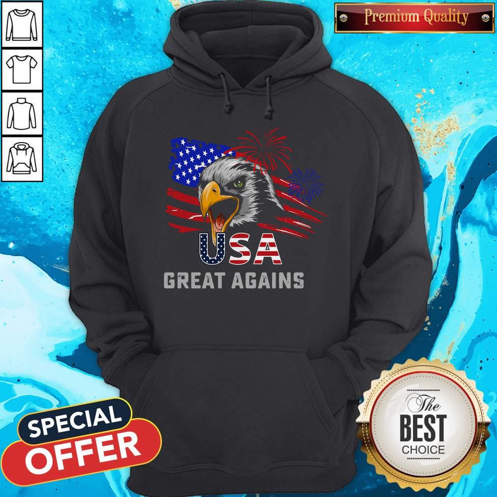 Pretty Usa Great Again 4th Of July Bald Eagle American Flag Shirt