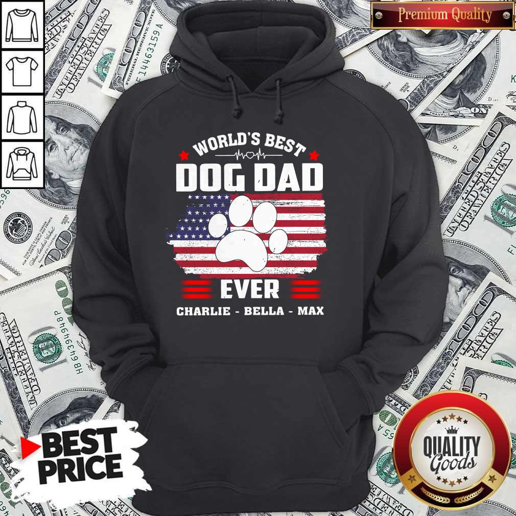 Pretty World’s Best Dog Dad Ever Charlie Bella Max American Flag Shirt