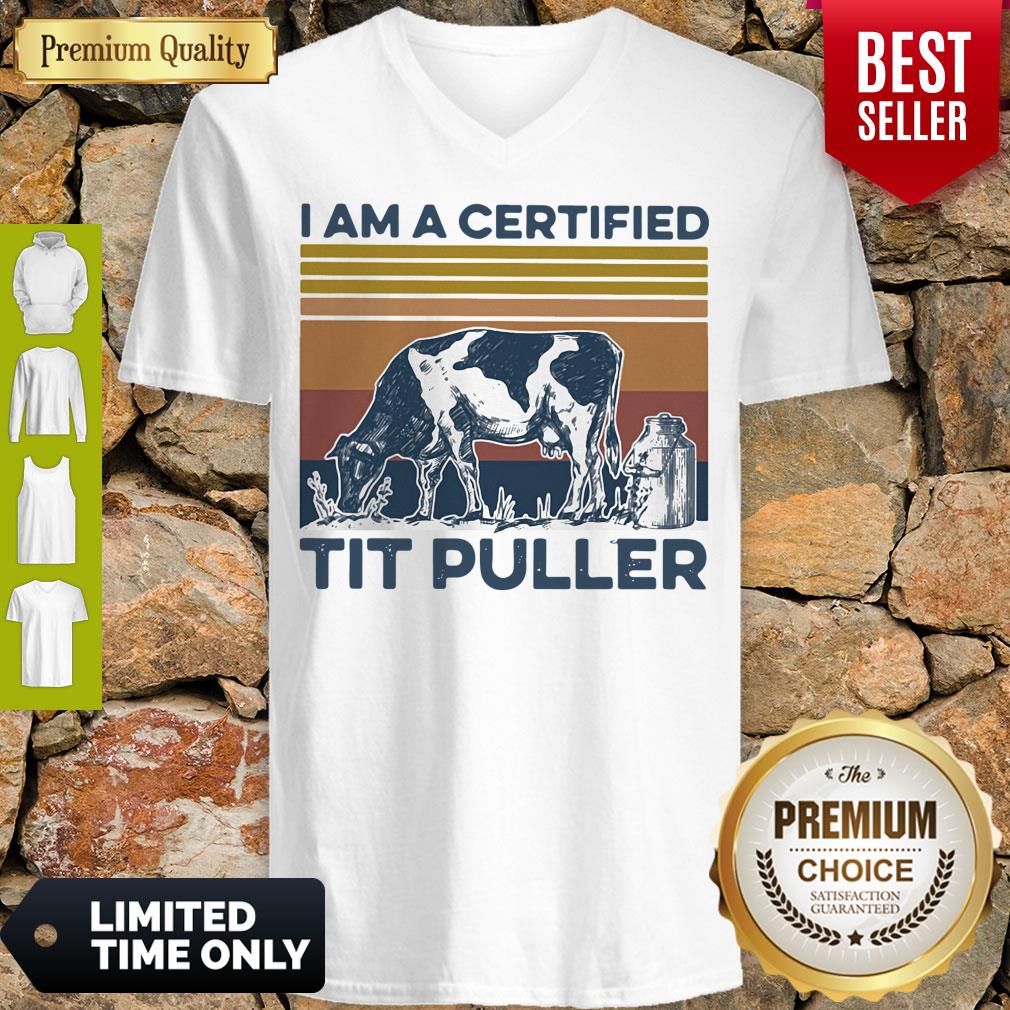 Pro Cow I Am A Certified Tit Puller Vintage Shirt