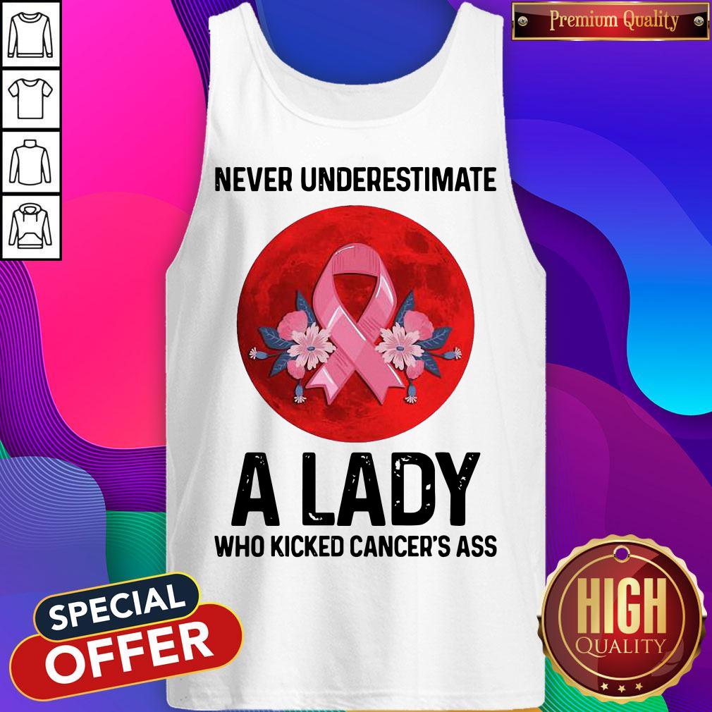 Pro Never Underestimate A Lady Who Kicked Cancer’s Ass Moon Shirt