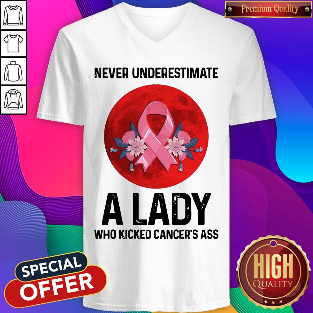 Pro Never Underestimate A Lady Who Kicked Cancer’s Ass Moon Shirt