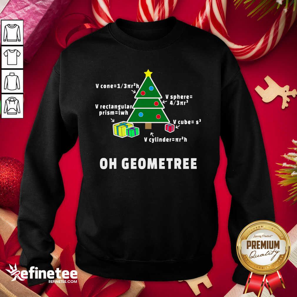 Pro Oh Geometree Christmas Tree Math Teacher Geometry Xmas Shirt
