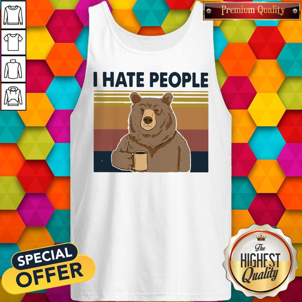 Pro Retro Navy I Hate People Bear Shirt