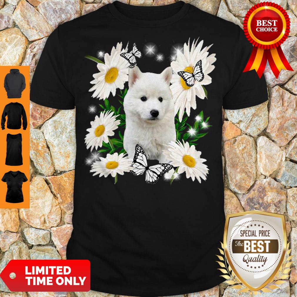 Pro White Husky Daisy Flower Classic T-Shirt