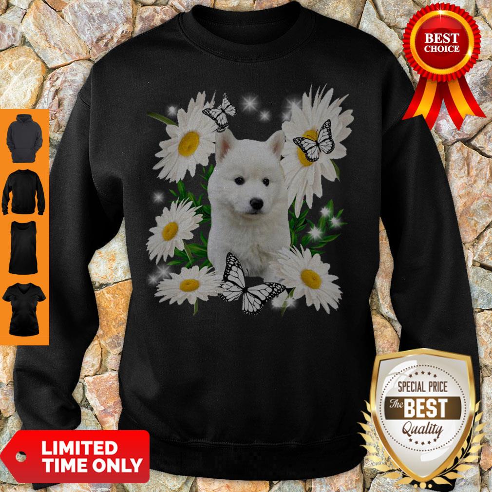 Pro White Husky Daisy Flower Classic T-Shirt