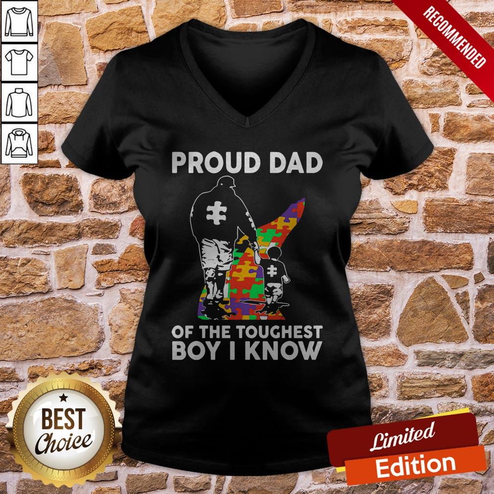 Proud Dad Of The Toughest Boy I Know Autism Awareness Shirt