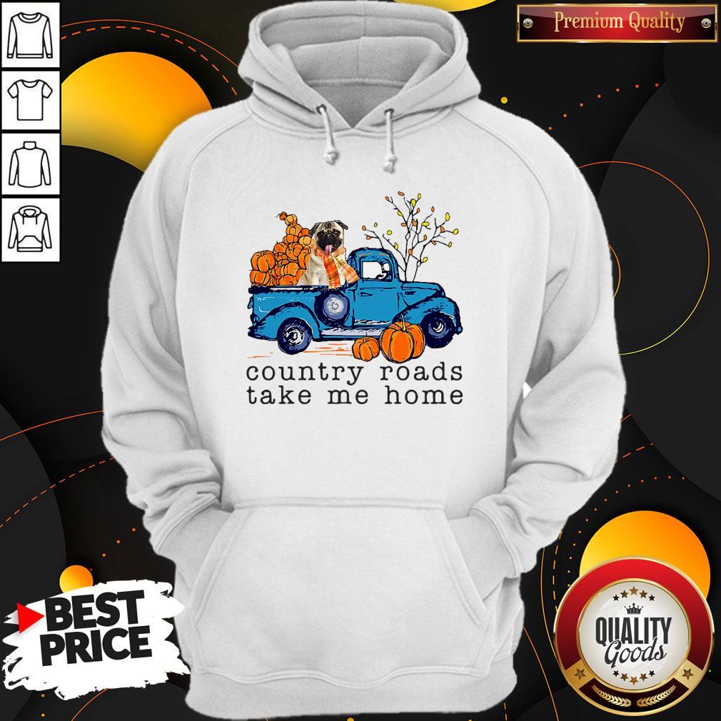 Pug Country Roads Take Me Home Pumpkin Halloween Shirt