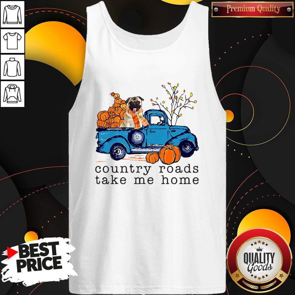 Pug Country Roads Take Me Home Pumpkin Halloween Shirt