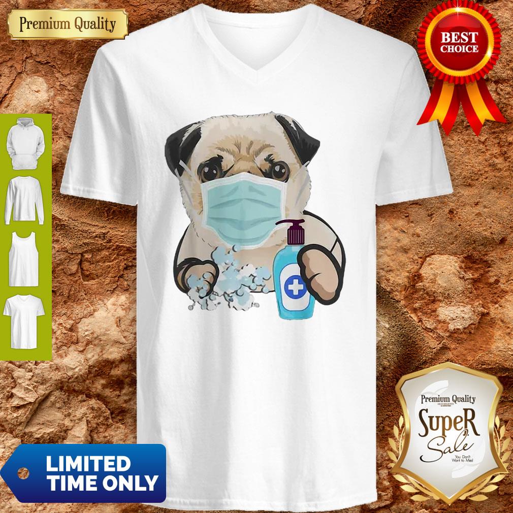Pug Face Mask Handwashing Dog Lover Shirt
