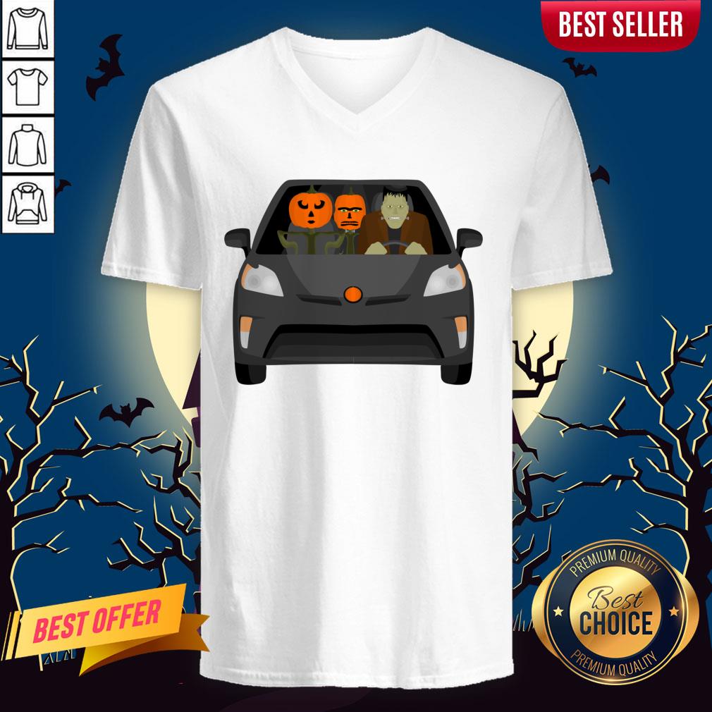 Pumpkinstein Family Drive In The Car Halloween Day Shirt