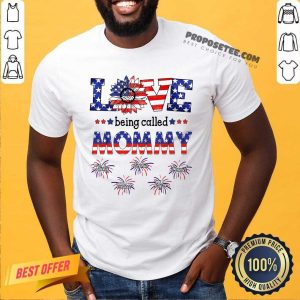Sunflower Love Being Called Mommy American Flag Shirt