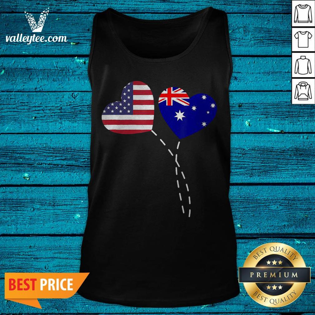 Loving Australia USA Flag Heart Australian Americans Love Shirt