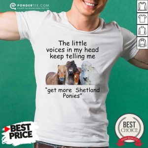 Hot The Little Voices In My Head Keep Telling Me Get More Shetland Ponies Horses Shirt