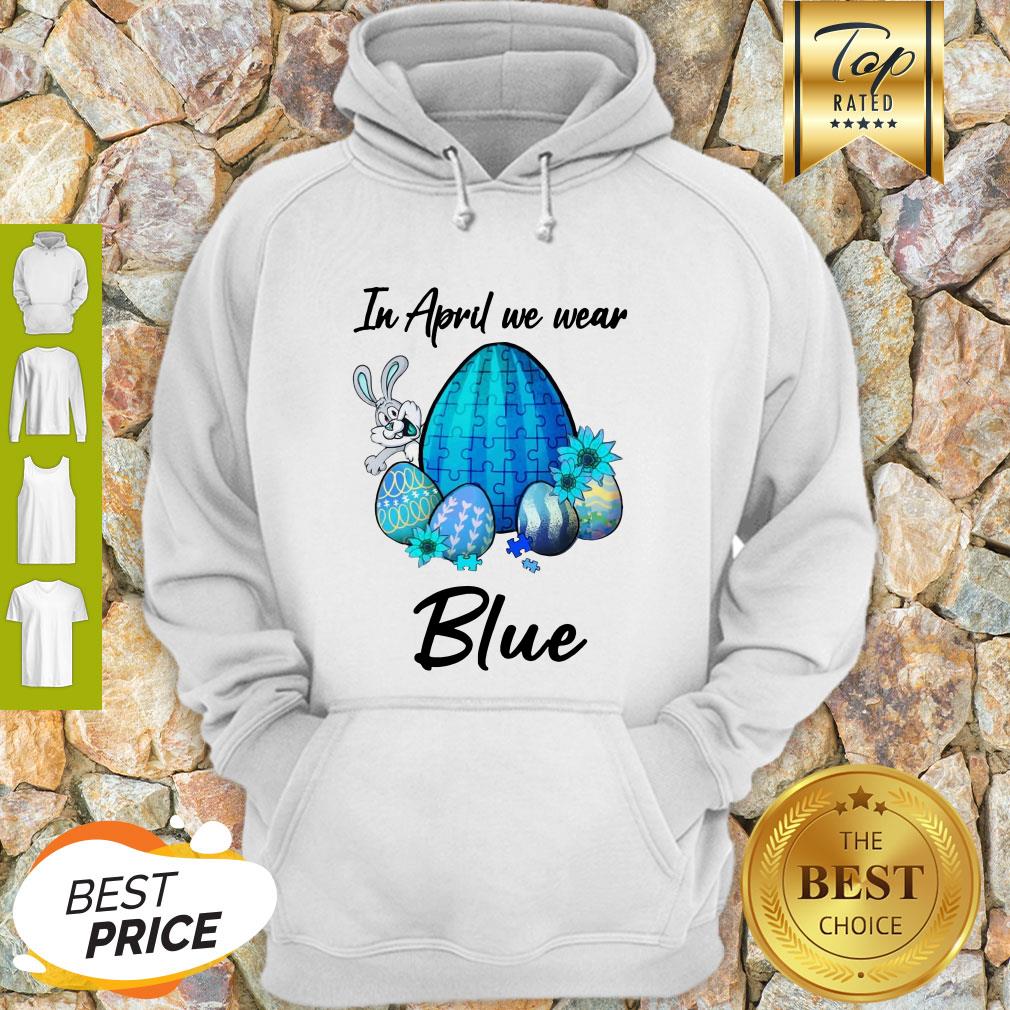 Rabbit Autism Eggs In April We Wear Blue Shirt