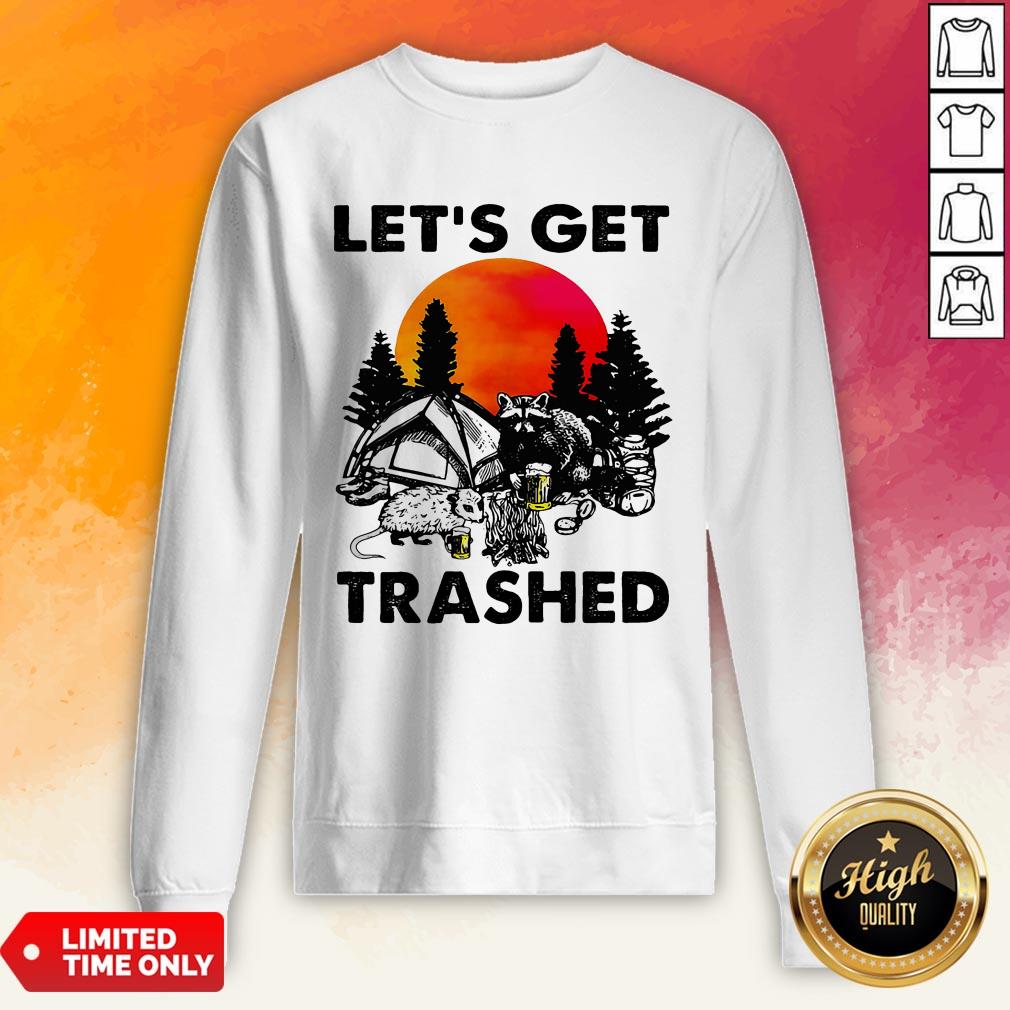 Raccoon Let’S Get Trashed Sunset Shirt