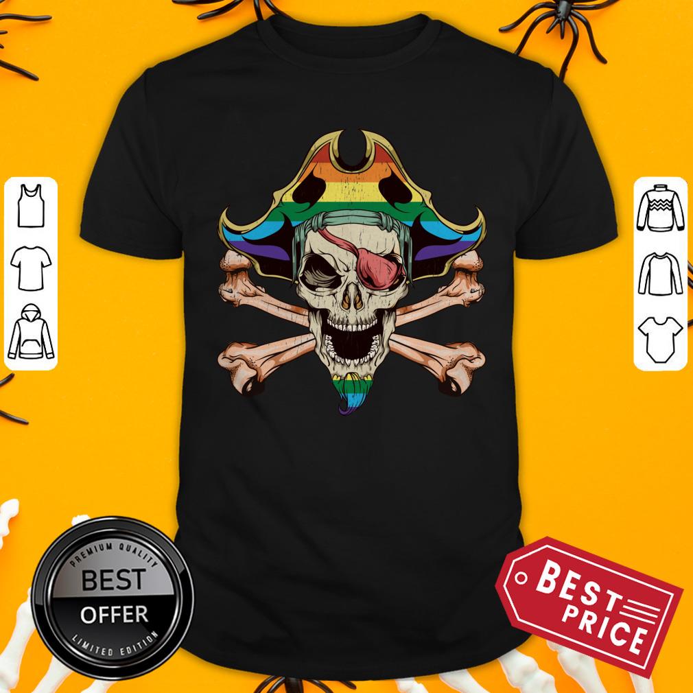 Rainbow Jolly Roger Pirate LGBT Pride Halloween Shirt