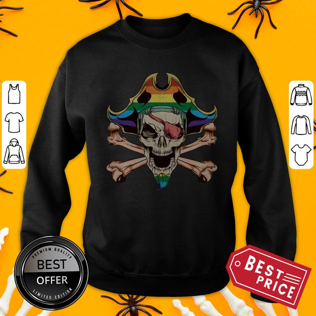 Rainbow Jolly Roger Pirate LGBT Pride Halloween Shirt