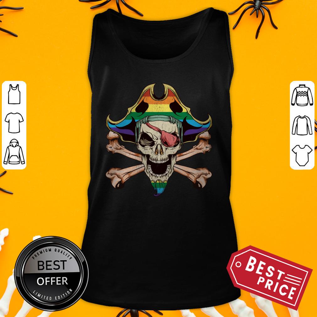 Rainbow Jolly Roger Pirate LGBT Pride Halloween Shirt