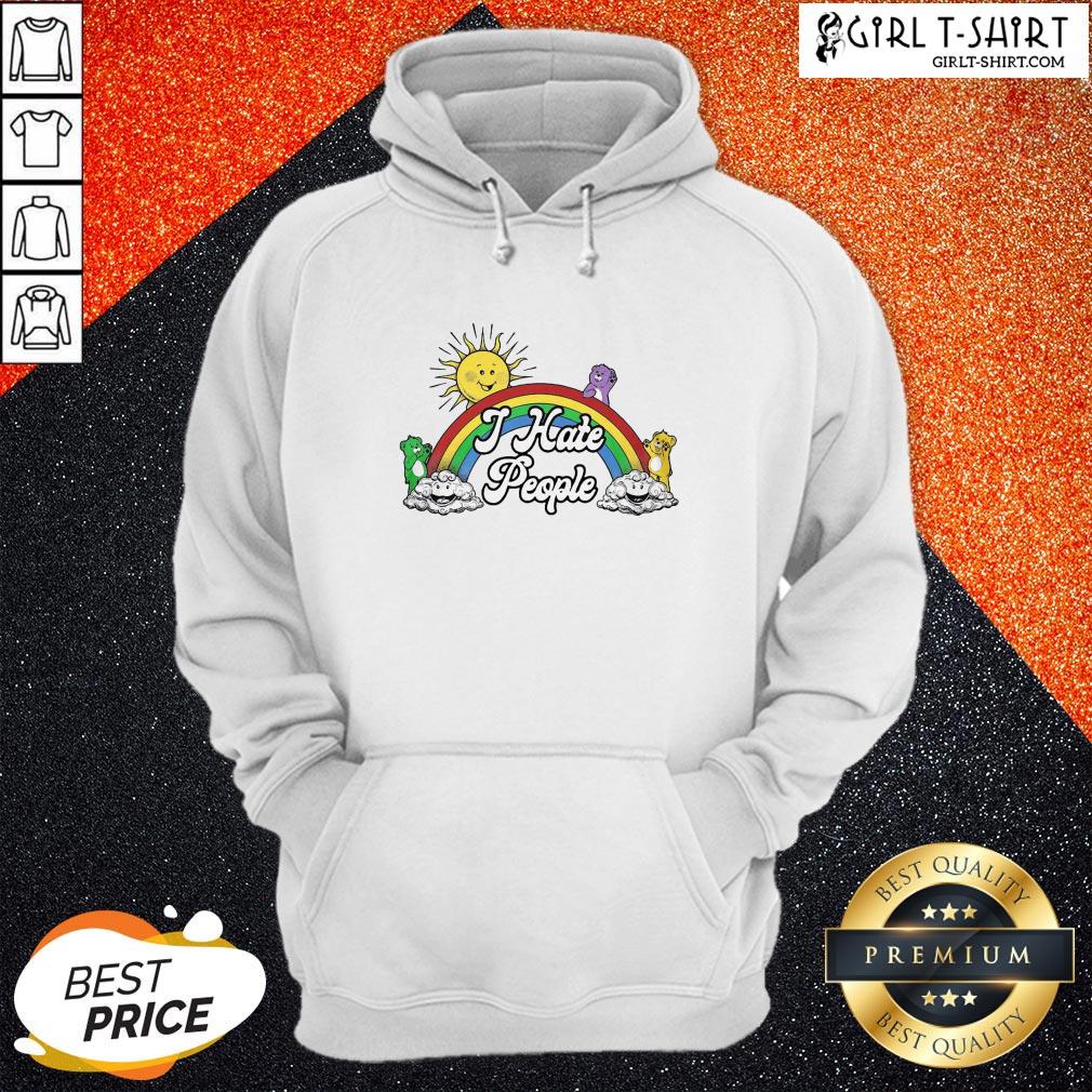 Rainbow Sun Bear Cloud I Hate People Shirt