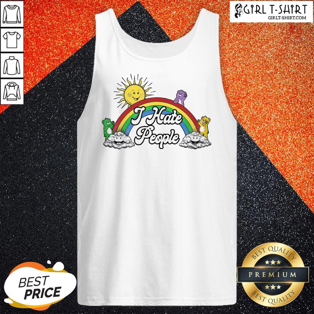 Rainbow Sun Bear Cloud I Hate People Shirt