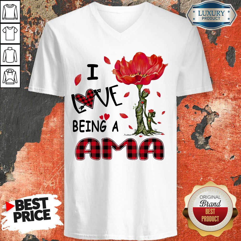 Red Flower I Love Being An Ama Shirt