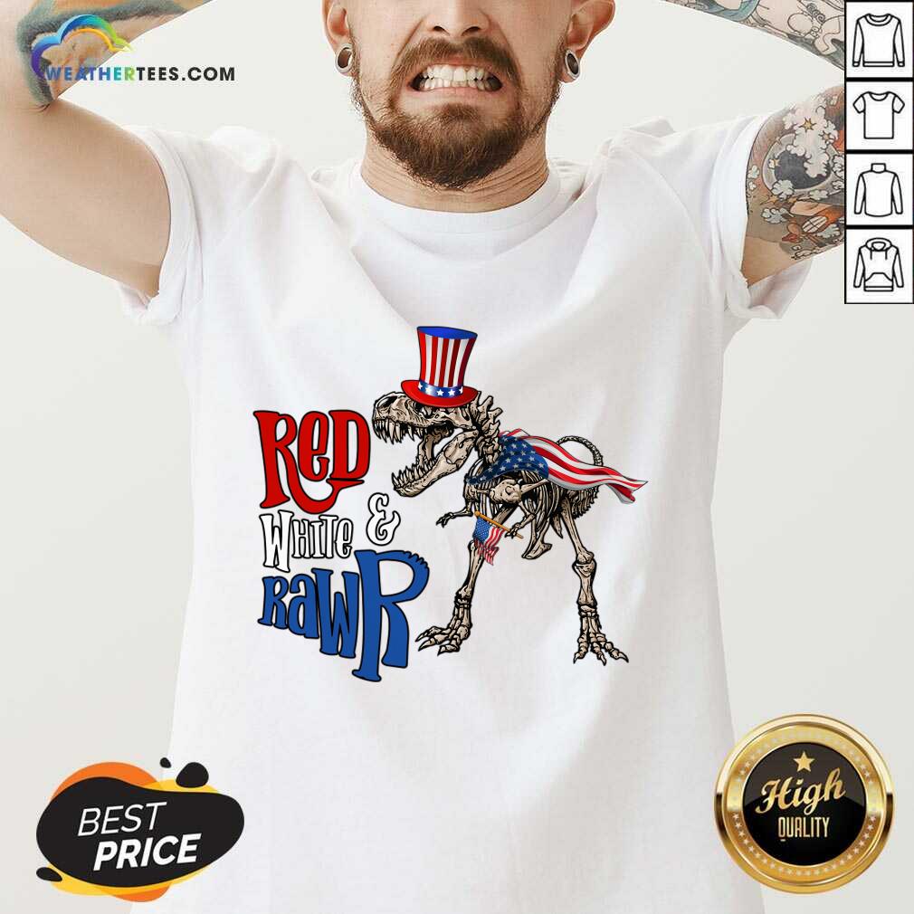 Red White And Rawr American Flag Shirt