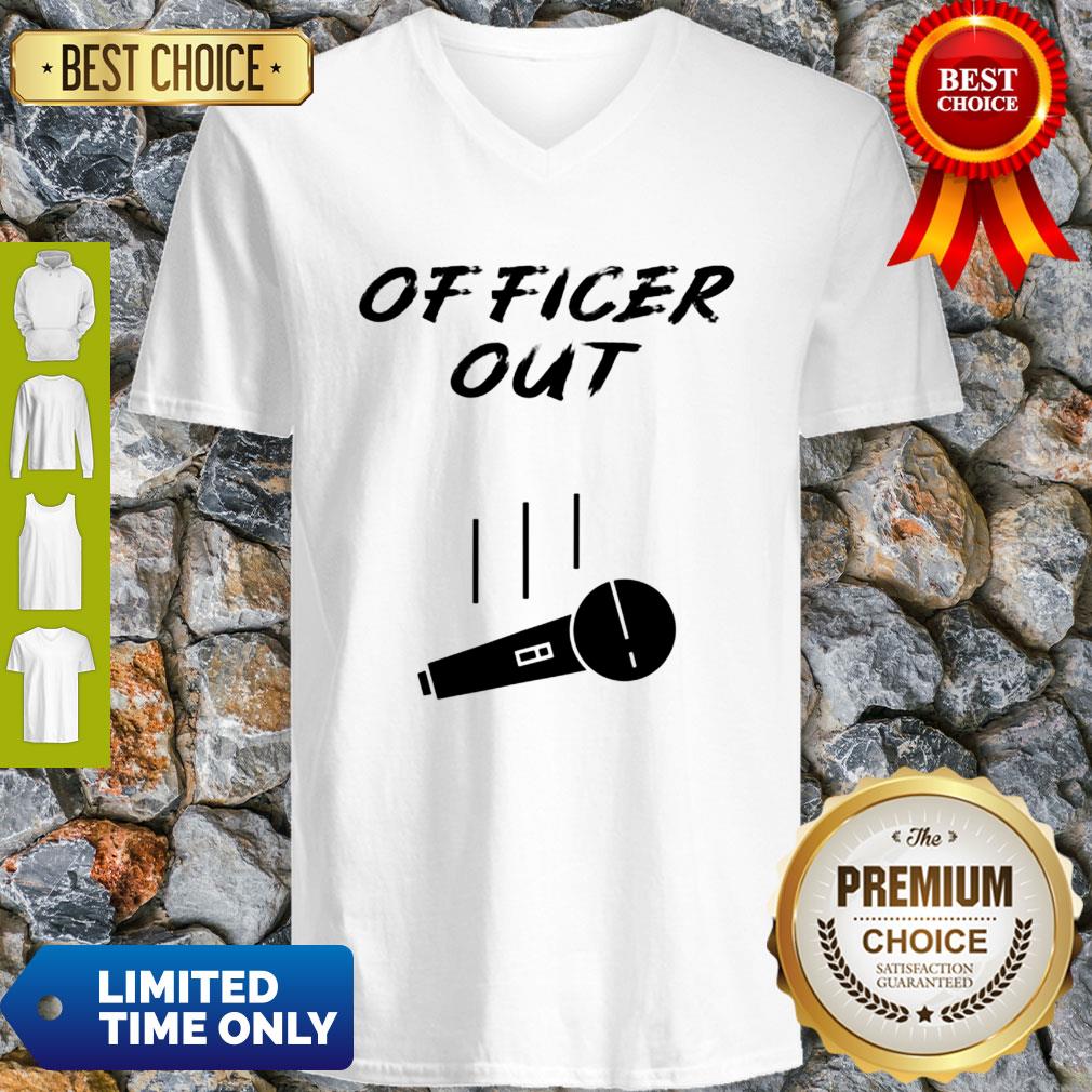 Retired Cop Out Policeman Policewoman Retirement Mic Drop Shirt