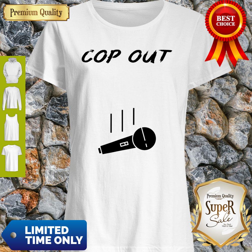 Retired Cop Out Retirement Party Gift Idea Mic Drop Saying Shirt