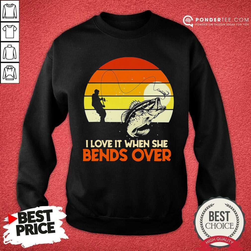 Retro Fishing I Love It When She Bends Over Vintage Shirt