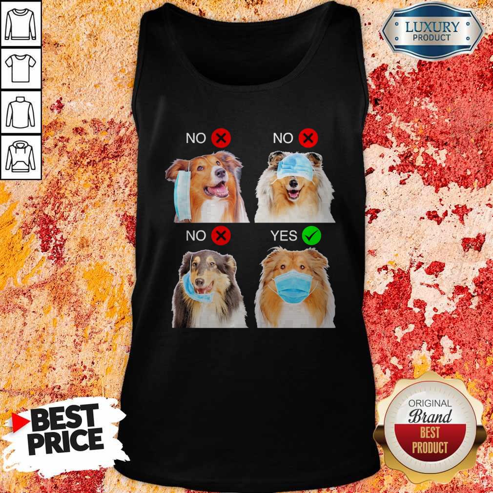 Rough Collie Dogs Right Way To Wear Mask Shirt