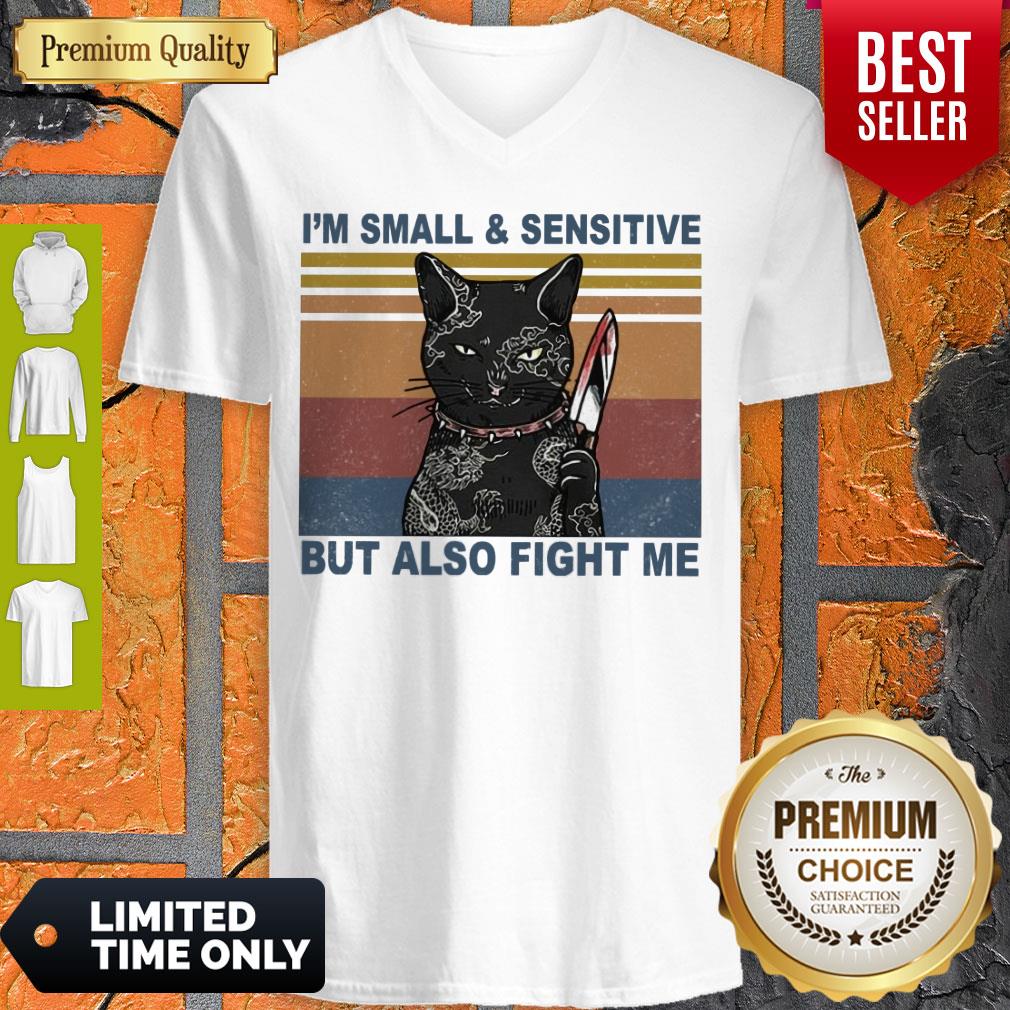 Official Black Cat Yakuza Im Small And Sensitive But Also Fight Me Shirt