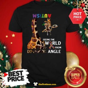Official Nice Giraffe Autism Seeing The World From Different Angle Shirt