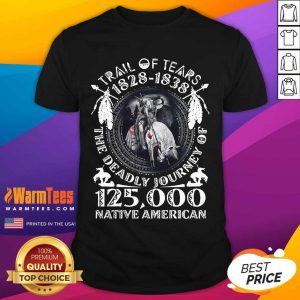 Nice Trail Of Tears 1828 1838 The Deadly Journey Of 125,000 Native American Shirt