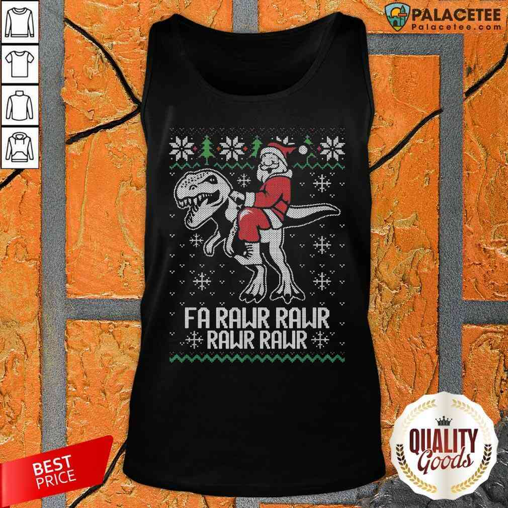 Santa Riding Dinosaur Fa Rawr Rawr Rawr Rawr Shirt