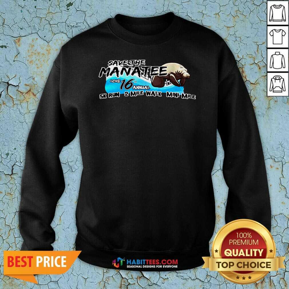 Save The Manatee LCHS 16 Annual 5k Run 2 Mile Walk Mini Mile Shirt