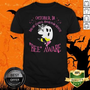 October Is Breast Cancer Awareness Month Bee Aware Ghost Halloween Shirt