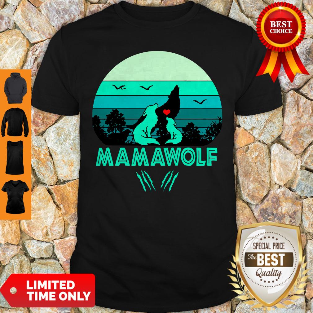 Nice Mama Wolf Vintage Mother’s Day Gift Mom Grandma Shirt