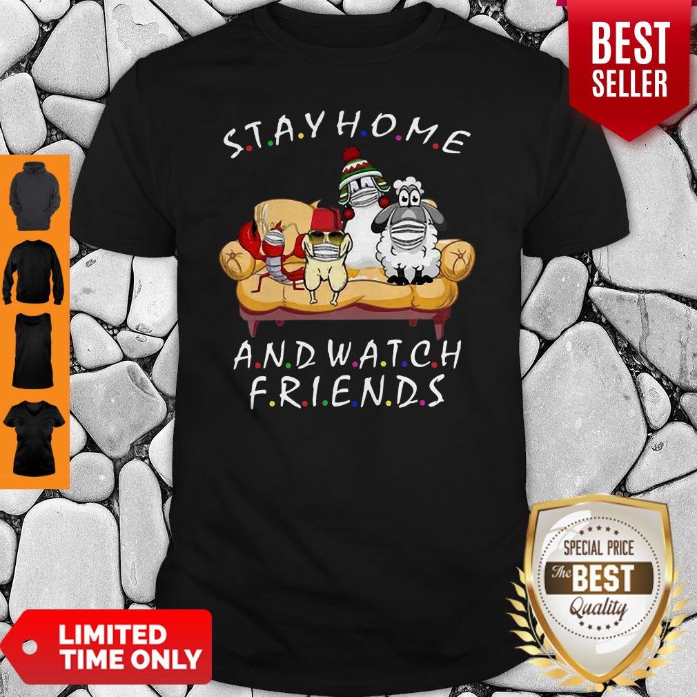 Pets Stay Home And Watch Friends Cartoon COVID-19 Shirt