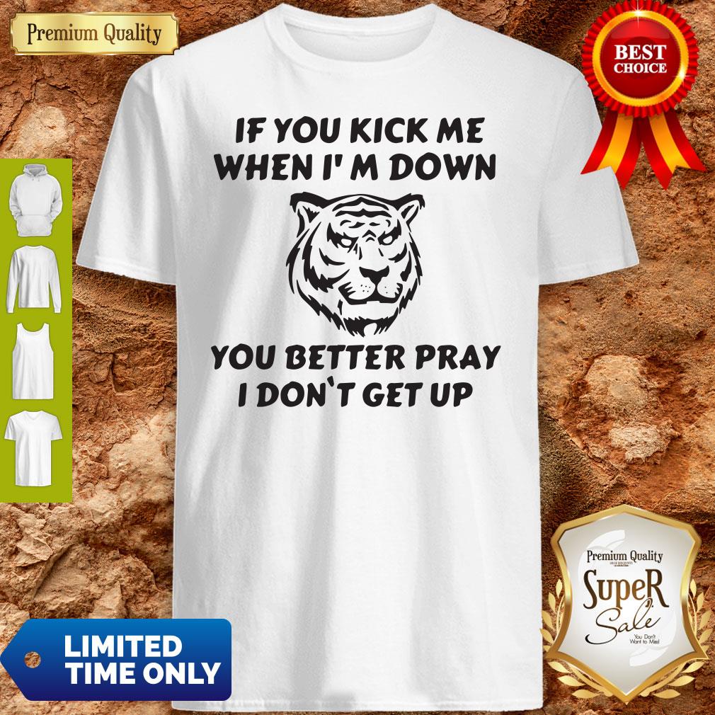 Awesome Tiger If You Kick Me When Im Down You Better Pray I Dont Get Up shirt