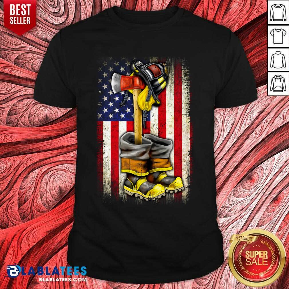 Shoes Proud Firefighter American Flag Shirt