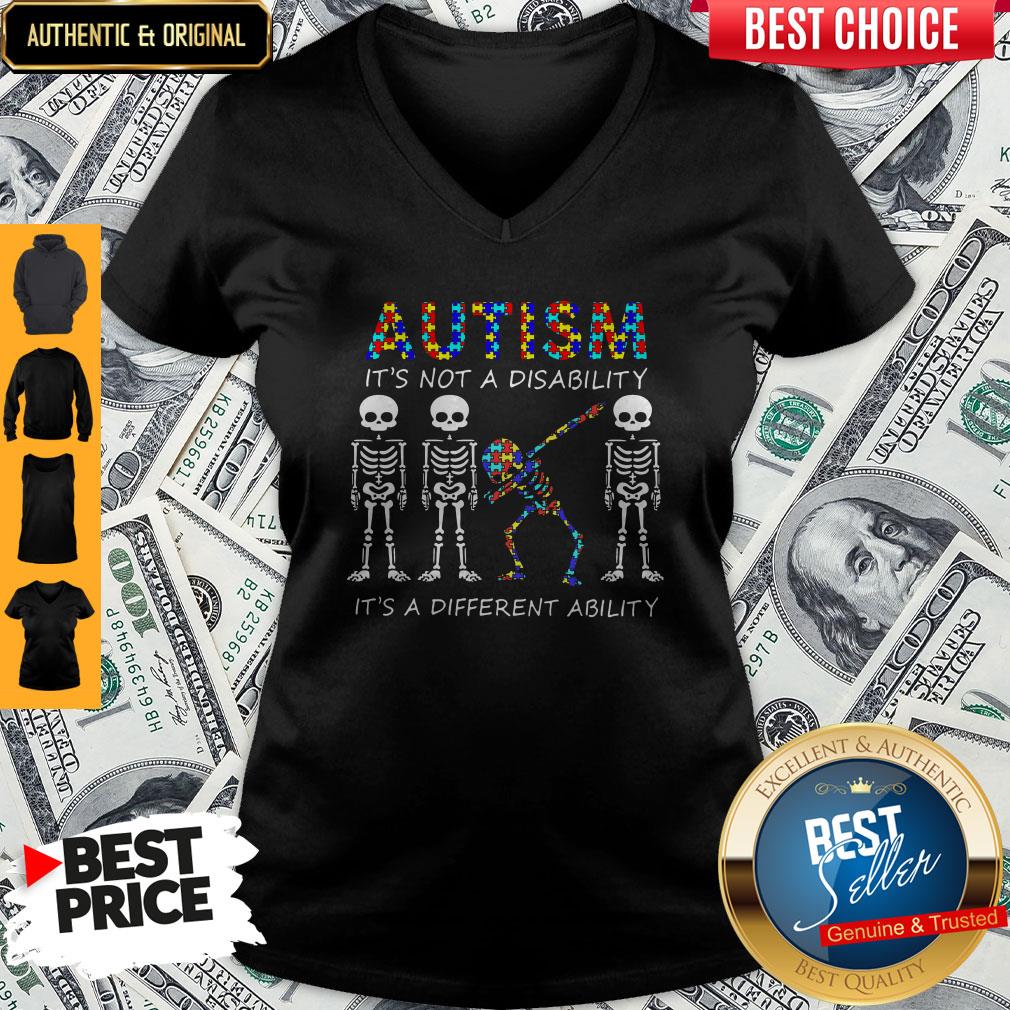 Skeleton Autism It’s Not A Disability It’s Different Ability Shirt