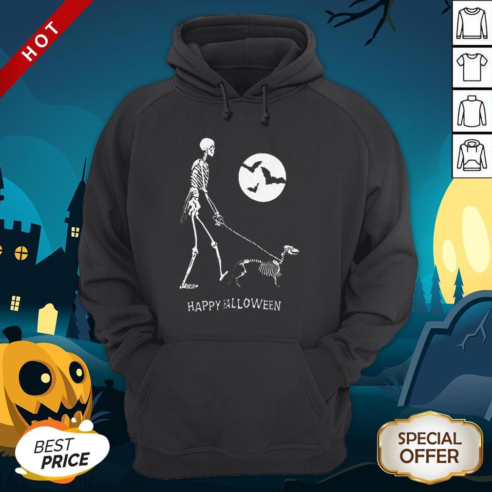 Skeleton Corgi Under Moon Light Happy Halloween Shirt