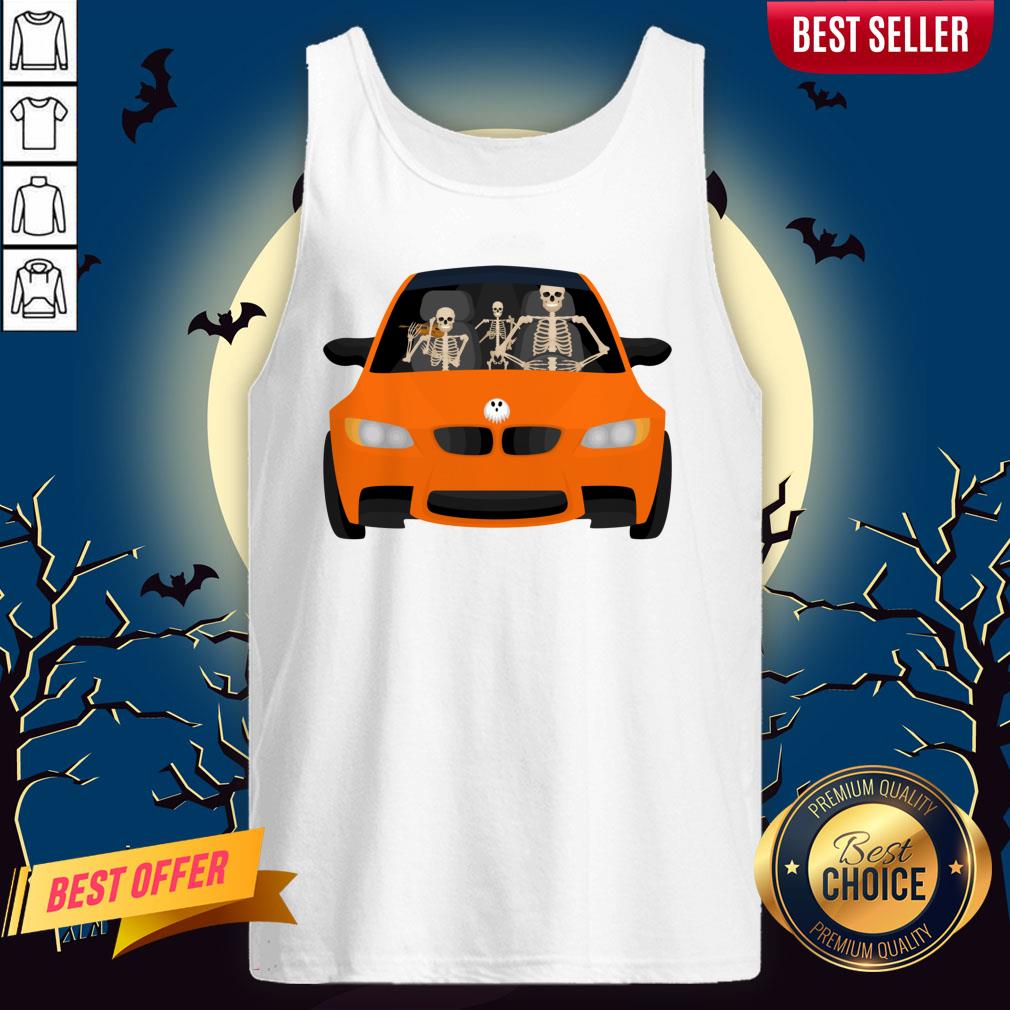 Skeleton Family Drive In The Car Halloween Day Shirt