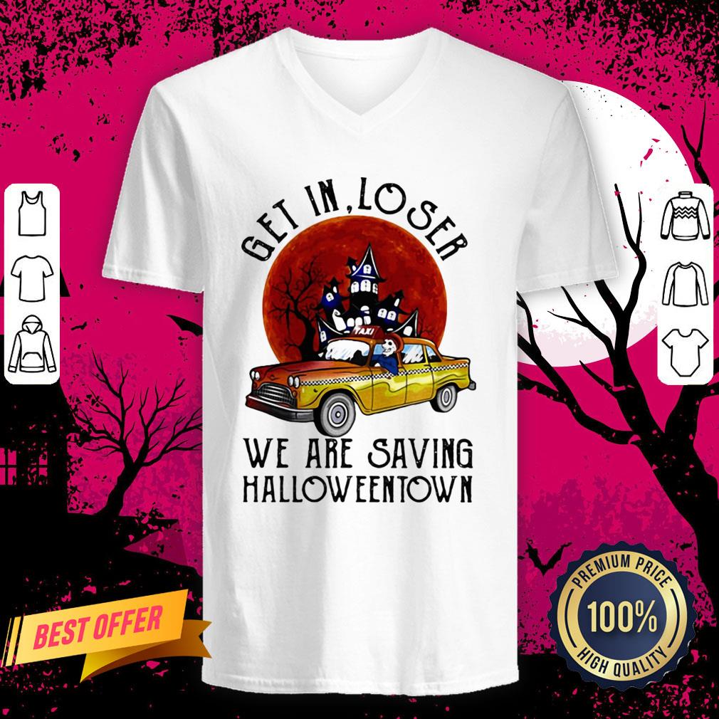 Skeleton Riding Taxi Get In Loser We Are Saving Halloweentown Sunset Shirt